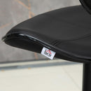 Set 2 Sgabelli Bar 45,5x46x89,5-109,5 cm con Schienale e Poggiapiedi e Similpelle Nero