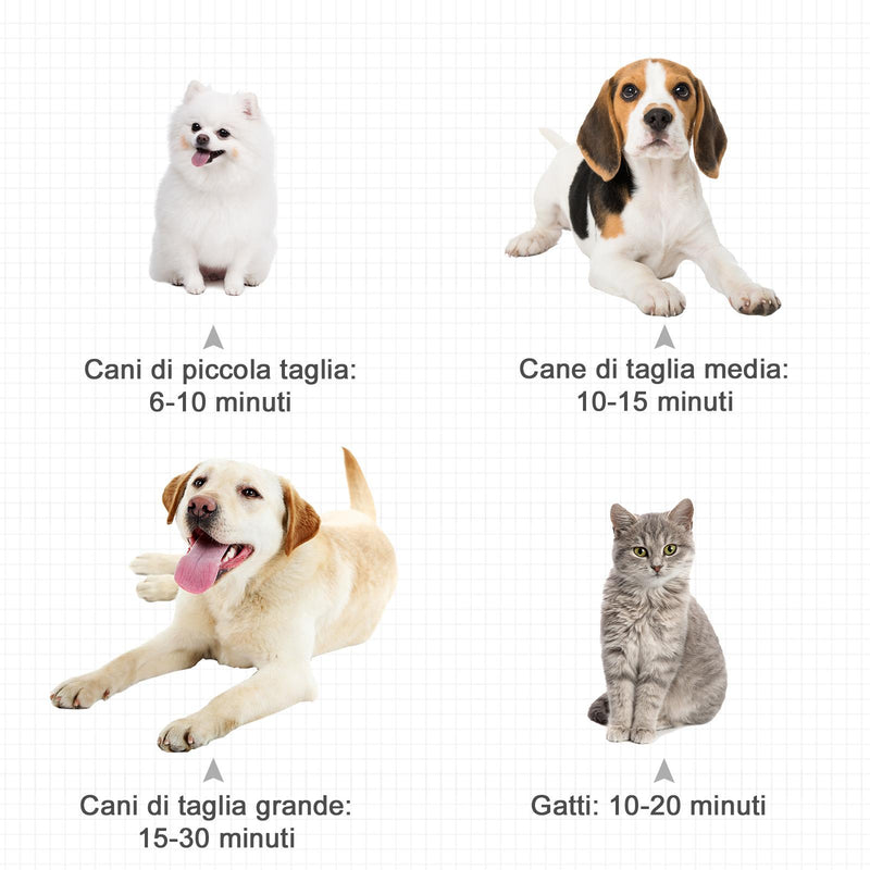 Soffiatore per Cani 2400W Velocità e Temperatura Regolabili Nero