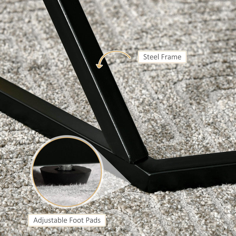 Tavolino da Salotto 81x70x51,2 cm Piano Effetto Marmo in MDF e Acciaio Nero