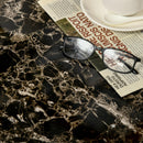 Tavolino da Salotto 81x70x51,2 cm Piano Effetto Marmo in MDF e Acciaio Nero