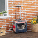 Borsa Trasportino 42x30x36 cm per Cani e Gatti 3 Entrate Rosa e Blu