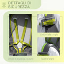 Zaino Porta Bimbo 6-36 mesi Pieghevole 33x31x120 cm in  Tessuto Oxford e Nylon Verde e Grigio