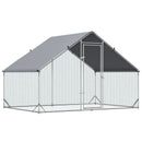 Pollaio Gabbia per Galline da Esterno 3x2x2m Telaio Zincato Argento