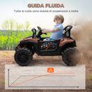 Macchina Elettrica per Bambini UTV 12V con Cintura Telecomando Sospensioni USB 3-6 km/h Marrone      