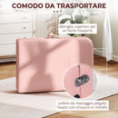 Lettino da Massaggio Pieghevole 210x81x67-92A cm con Poggiatesta Regolabile e Borsa di Trasporto in Legno e PVC Rosa      