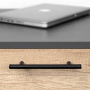 Maniglie per Mobile Interasse 128 mm Acciaio Inossidabile Cavo Verniciato Nero 25 Pezzi Emuca