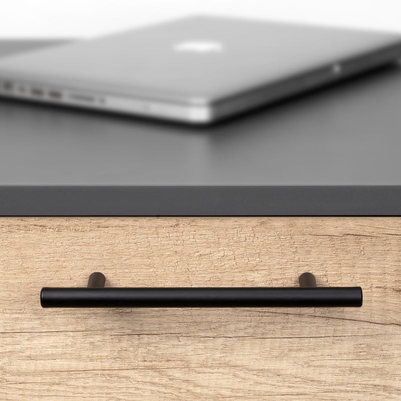 Maniglie per Mobile Interasse 160 mm Acciaio Inossidabile Cavo Verniciato Nero 25 Pezzi Emuca