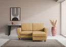 Divano 2 Posti con Pouf 172x145x85 cm Yasel in Tessuto Ocra