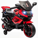 Moto Elettrica per Bambini da 18-36 Mesi 6V con Rotelle Rimovibili Fari e Musiche Integrate Rosso      