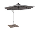 Ombrello a Braccio da Giardino 6 Stecche Ø300x235h cm Telo in Poliestere Nizza Antracite e Grigio