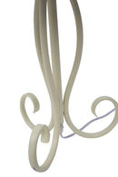 Paralume da Tavolo Spire Grigio Ø30x56 cm in Ferro e Tessuto Grigio