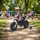 Moto Elettrica per Bambini Aprilia RX-125 Small 12V Cross Sedili In Pelle Luci Led Bluetooth Sospensioni a Molla Bianco