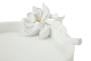 Svuotatasche Magnolia 24x21x6 cm in Resina Bianco      