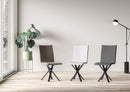 Sedia 40/44x42x86 cm Aury gambe Antracite in Similpelle Grigio