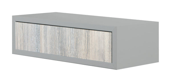 Mensola da Parete 1 Cassetto 45x13,4x20 cm in Fibra di Legno Lego Sasso e Rovere Grigio