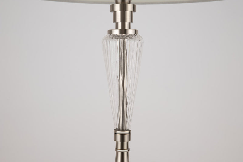 Lampada da terra Neoclassic in Metallo e Vetro Alicante Nickel