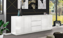 Credenza 4 Ante + 3 Cassetti 220,1x41,4x86 cm Bloom Bianco Lucido