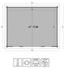 Casetta da Giardino Porta Doppia 2 Finestre 500x400 cm in Legno Emma