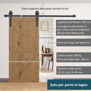 Binario per Porta Scorrevole Singola Stile Rustico 200x4x0,6 cm in Acciaio al Carbonio Marrone  