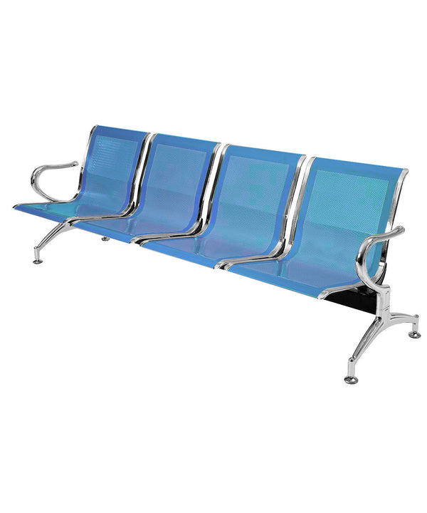 Wartezimmerbank 4 Sitze aus blauem Stahl prezzo