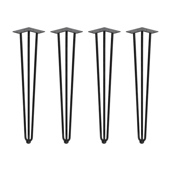 Emuca Steel Haarnadel-Set aus schwarz lackiertem Stahl mit 3 Stäben für den Tisch H710 acquista