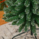 Albero di Natale Innevato Slim Ø56x225 cm con 624 Rami Base Rimovibile e Pieghevole in PVC Verde      