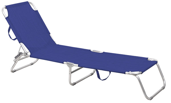 Klappbare Garten-Sonnenliege 190 x 57 x 27 cm aus Aluminium und melangeblauem Textilene sconto