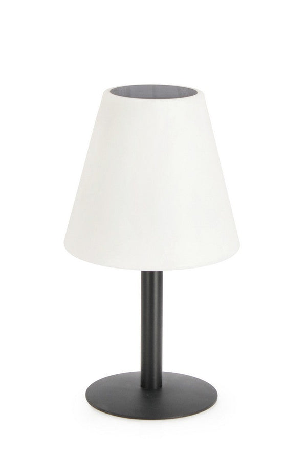 Lampada  da Tavolo con Ricarica Solare Ø20x36 cm in Acciaio Solar Bianca con Base Nera sconto