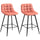 Set mit 2 Hockern mit Rückenlehne 45 x 47 x 88 cm aus rotem Polyester