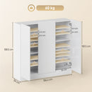 Scarpiera Slim da Ingresso per 25-30 Paia di Scarpe 106,4x34x108,5 con Ante a Chiusura Ammortizzata in MDF Bianco Lucido      