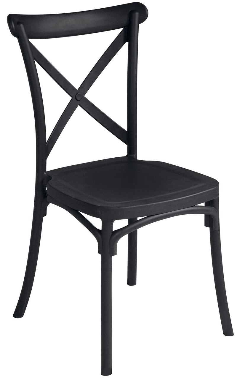 Sedia Impilabile da Giardino 47x55x90 cm in Polipropilene Antracite