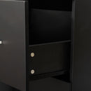 Cassettiera 2 Cassetti da Ufficio 43x45x72 cm con Ruote in MDF e Truciolato Nero