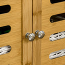 Carrello da Cucina con Cassetto 66x36x79 cm Armadietto e Cestino in Legno