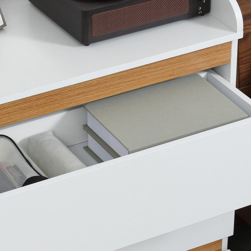 Cassettiera 3 Cassetti 80x40x86 cm in Legno MDF e Truciolato Bianco