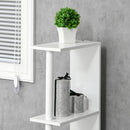 Mobile a Colonna 2 Ripiani 2 Armadietti 15,2x29,8x118 cm in MDF e Legno Truciolare Bianco