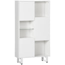Credenza 4 Ripiani 3 Ante 70x24,3x132 cm in Legno Bianco