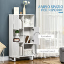 Credenza 4 Ripiani 3 Ante 70x24,3x132 cm in Legno Bianco