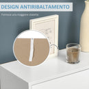 Credenza 4 Ripiani 3 Ante 70x24,3x132 cm in Legno Bianco