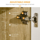 Credenza 4 Ante 100x41,5x107 cm in Acciaio e Legno Truciolare Bianco e Naturale