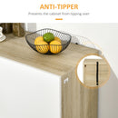 Credenza 4 Ante 100x41,5x107 cm in Acciaio e Legno Truciolare Bianco e Naturale