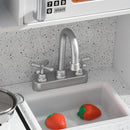 Cucina Giocattolo per Bambini 60,1x31,7x92,9 cm con Luci e Utensili in MDF e PP Bianca