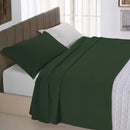 Set Lenzuola Matrimoniale Sopra Sotto e Federe Double Face Verde Oliva/Grigio Chiaro