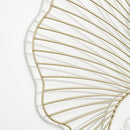Decorazione Murale 3D 51x94,5 cm in Metallo Foglia di Ginkgo Oro