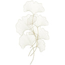 Decorazione Murale 3D 51x94,5 cm in Metallo Foglia di Ginkgo Oro