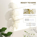 Decorazione Murale 3D 51x94,5 cm in Metallo Foglia di Ginkgo Oro