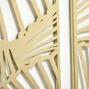 Decorazione Murale 3 Pezzi 30x90 cm in Metallo Foglie di Ginkgo Oro