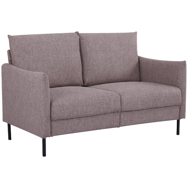 sconto 2-Sitzer-Sofa 138 x 83 x 85 cm, Stoff in Kaffee-Leinen-Optik