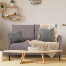 Divano 2 Posti 138x83x85 cm in Tessuto Effetto Lino Caffè