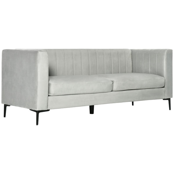 prezzo 3-Sitzer-Sofa 199 x 72 x 75 cm in hellgrauem Samtstoff