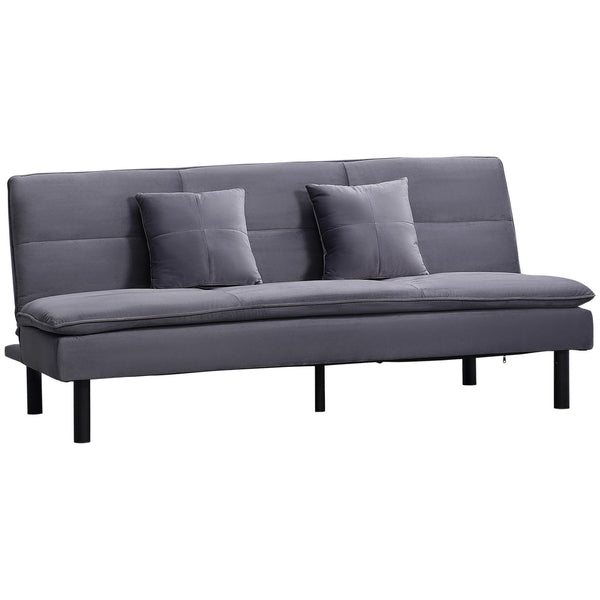 acquista Schlafsofa 2 Sitze 181 x 92 x 84 cm in grauem Stoff mit Samteffekt
